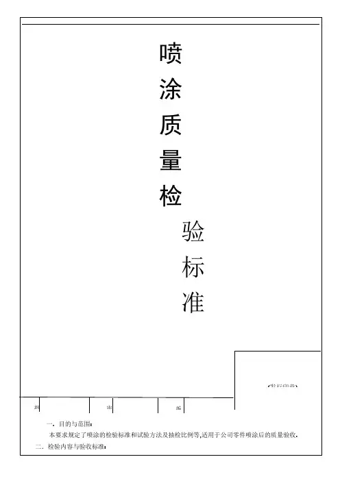 喷涂质量检验标准