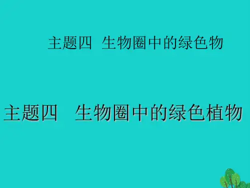 七年级生物上册 第三单元 生物圈中的绿色植物 主题四 生物圈中的复习课件 新人教版