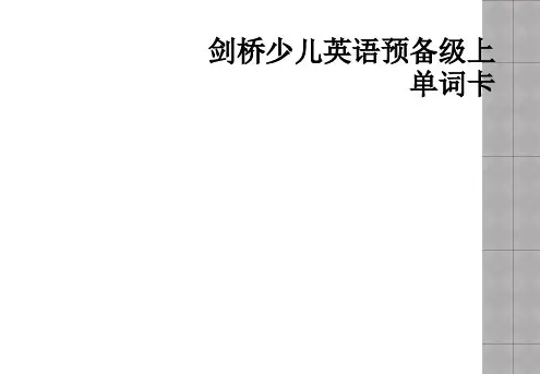 剑桥少儿英语预备级上单词卡