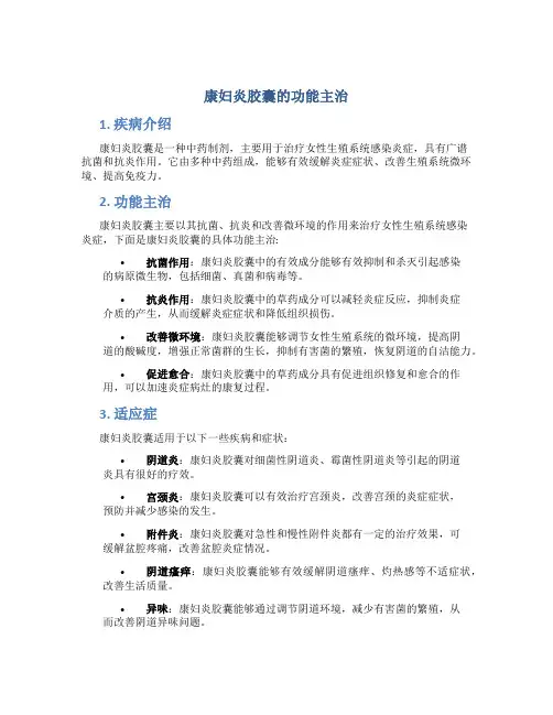 康妇炎胶囊的功能主治是什么
