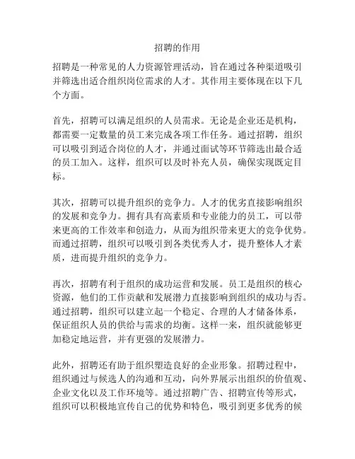 招聘的作用