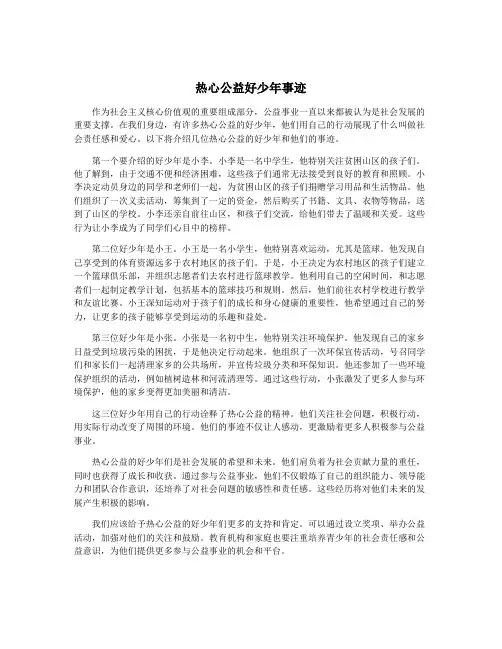 热心公益好少年事迹