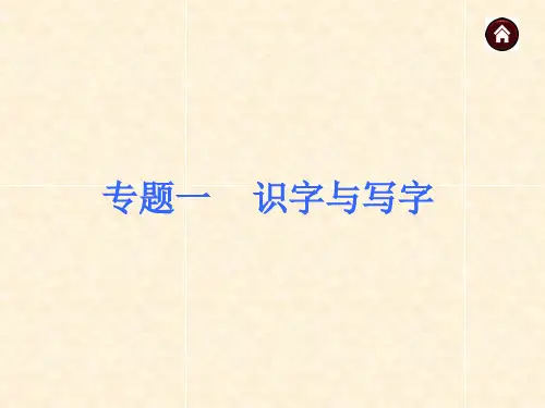 【中考夺分天天练(江苏专版)】2014素材化中考语文总复习课件-积累与运用专题：识字与写字