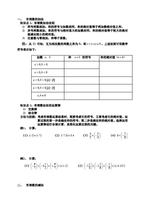 有理数的运算