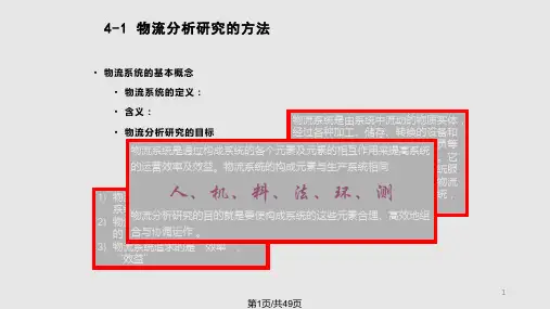 物流工程物流系统分析方法和内容分析PPT课件