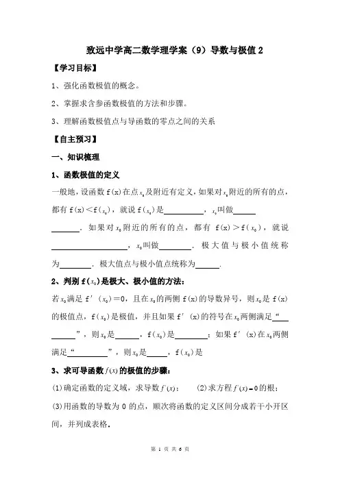 函数的极值与导数学案(2)