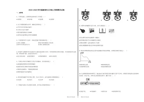 2019-2020学年福建漳州九年级上物理期末试卷 (1)
