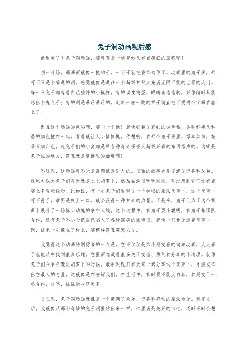 兔子洞动画观后感