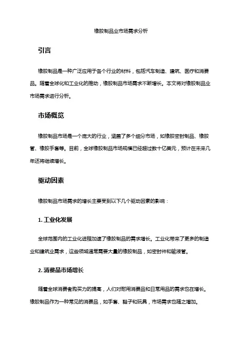 2024年橡胶制品业市场需求分析