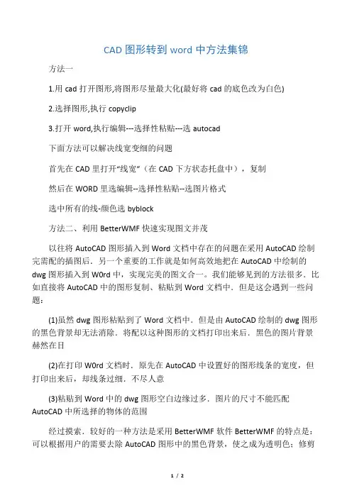 CAD图形转到word中方法集锦