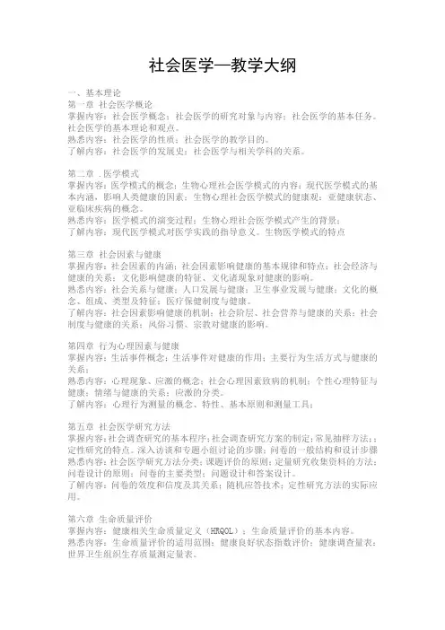 社会医学大纲