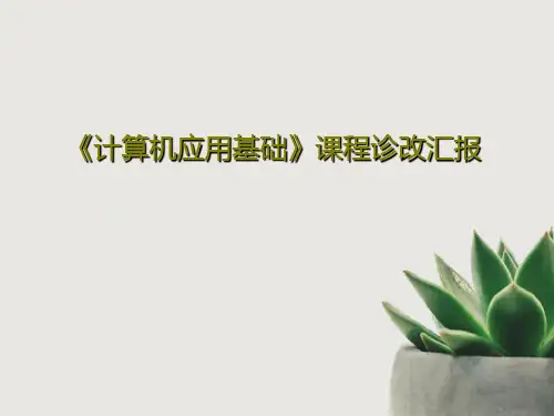 《计算机应用基础》课程诊改汇报38页PPT