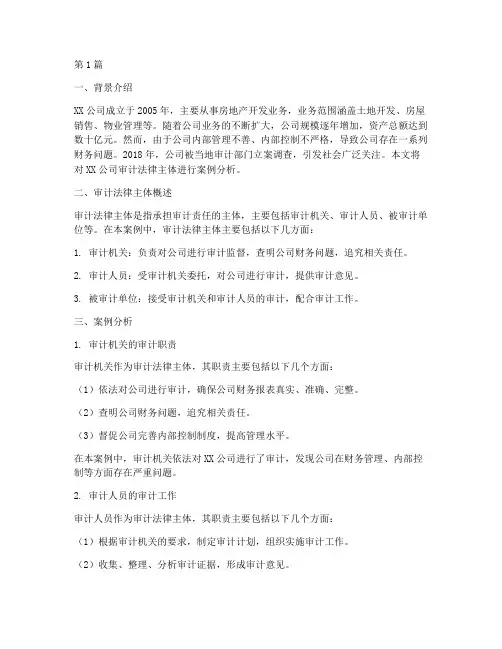 审计法律主体的案例分析(3篇)
