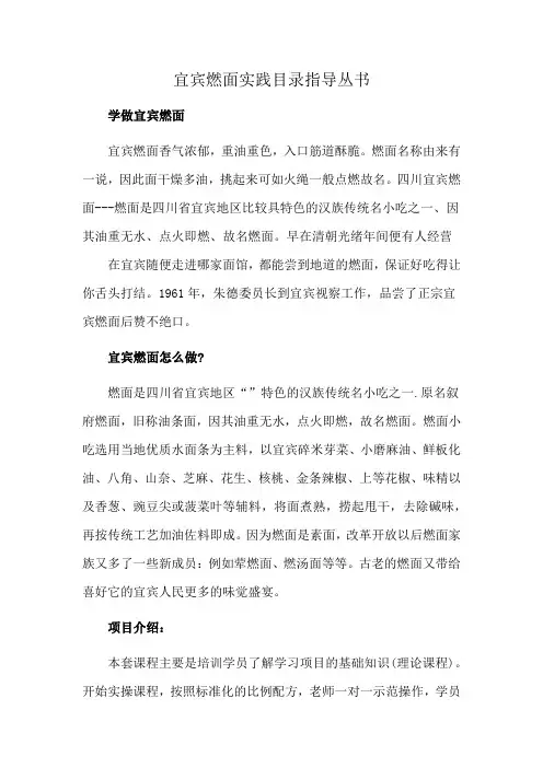宜宾燃面实践目录指导丛书