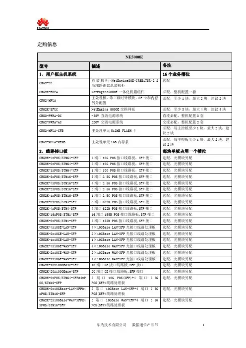 华为NE系列路由器配置建议