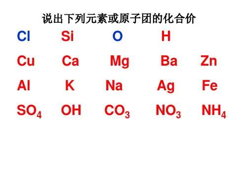 物质组成的表示方法