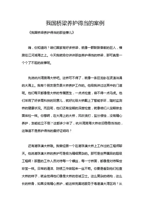 我国桥梁养护得当的案例