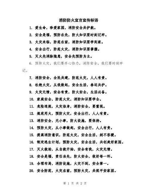 消防防火宣言宣传标语