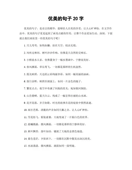 优美的句子20字