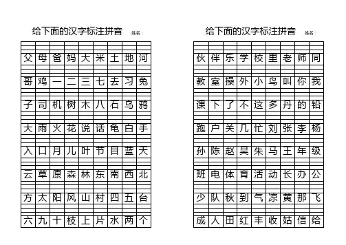 给下面的汉字标注拼音  姓名