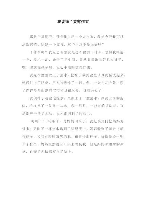 我读懂了笑容作文