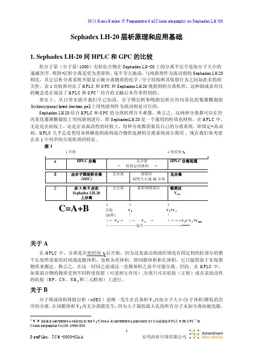Sephadex LH-20 层析原理和应用基础