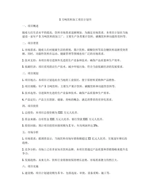 5万吨饮料加工项目计划书