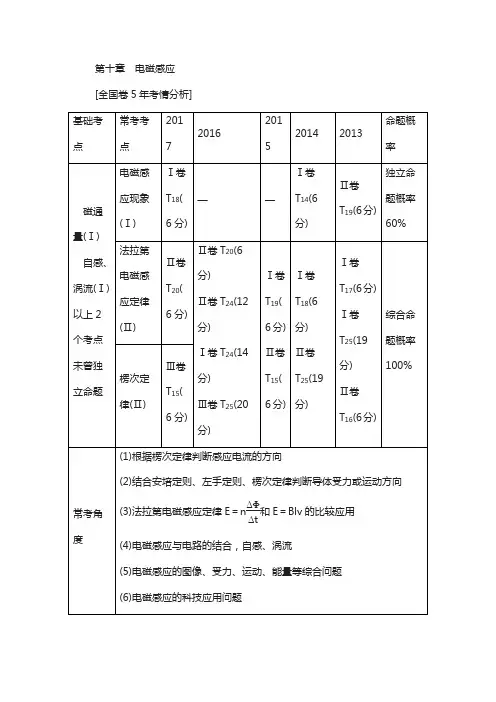 【课标通用版】2019届高考物理一轮教案：第10章-电磁感应(Word版,含答案)
