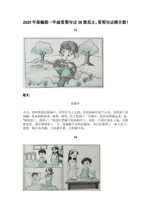 2020年部编版一年级看图写话38篇范文,看图写话满分篇!