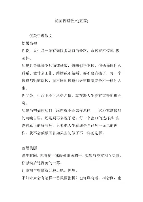 优美哲理散文(五篇)