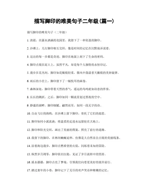 描写脚印的唯美句子二年级(精选2篇)