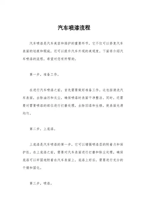 汽车喷漆流程