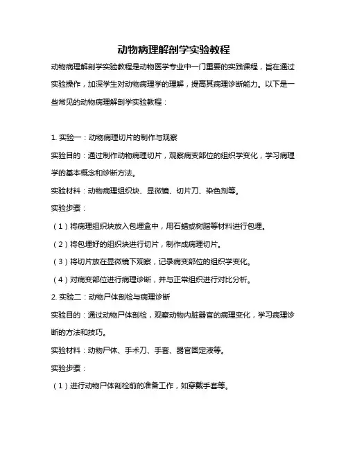 动物病理解剖学实验教程