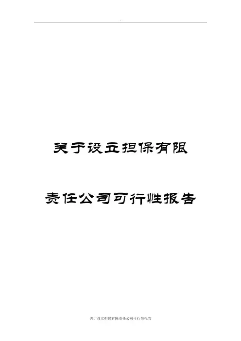 关于设立担保有限责任公司可行性报告