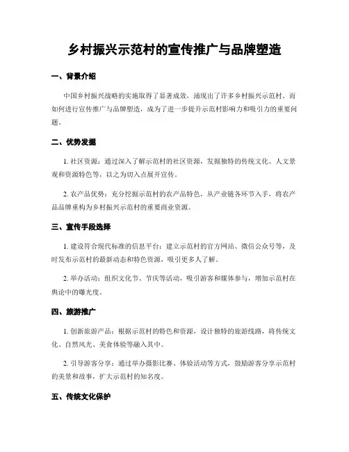 乡村振兴示范村的宣传推广与品牌塑造