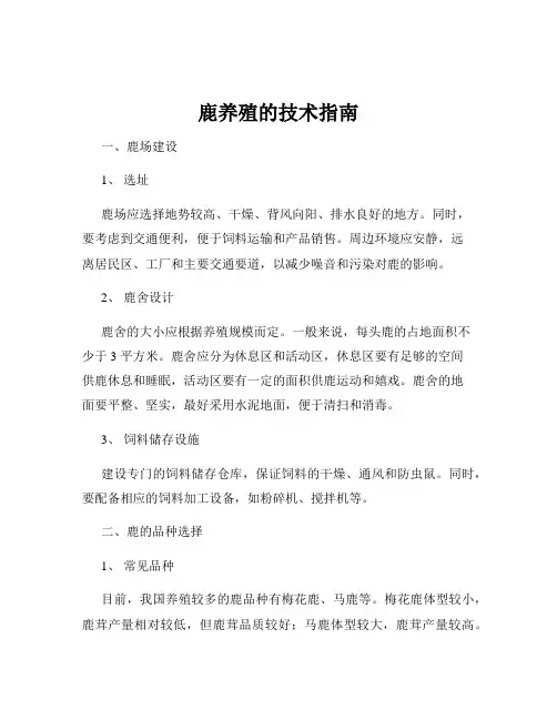 鹿养殖的技术指南