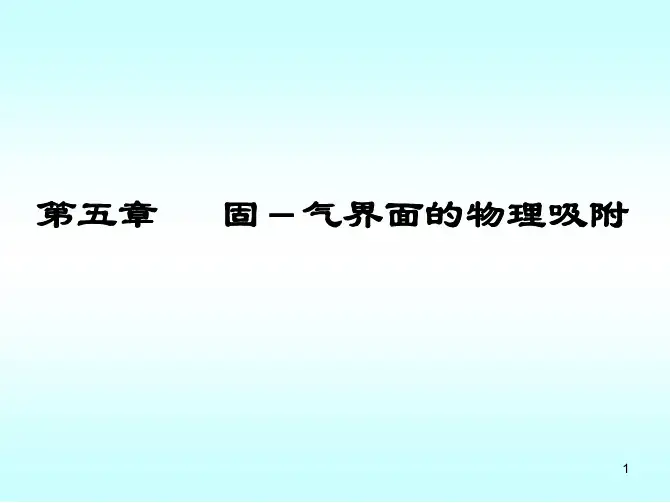 第5章  固-气界面的物理吸附