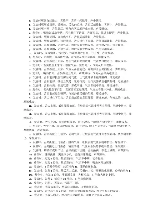 拼音发音口型