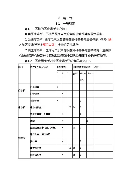 综合医院电气规范2005-6-10(完整版)