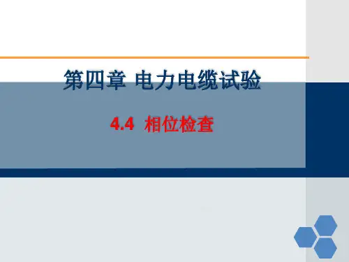 电力电缆技术及应用 4.4  相位检查
