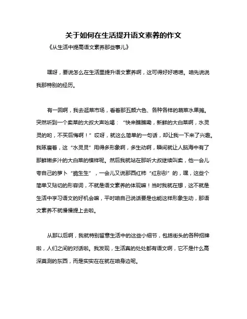 关于如何在生活提升语文素养的作文