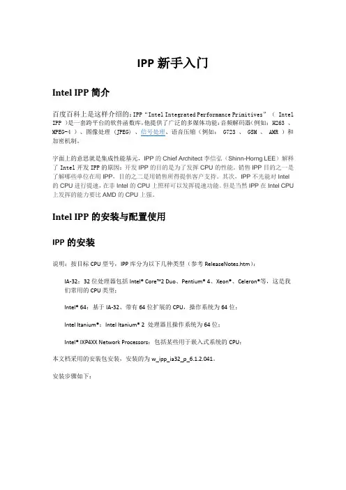 IPP详细入门及简单例程