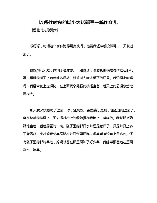 以留住时光的脚步为话题写一篇作文儿
