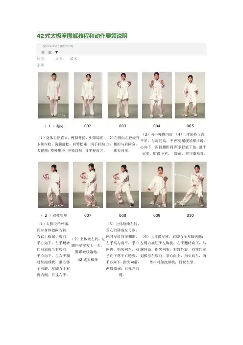 42式太极拳图解教程和动作要领说明解析
