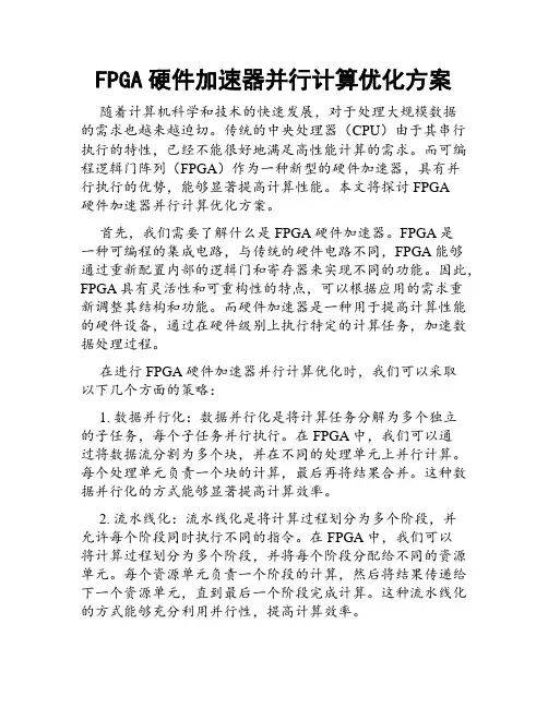FPGA硬件加速器并行计算优化方案