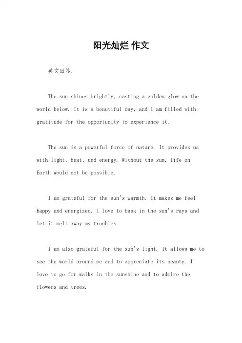 阳光灿烂 作文