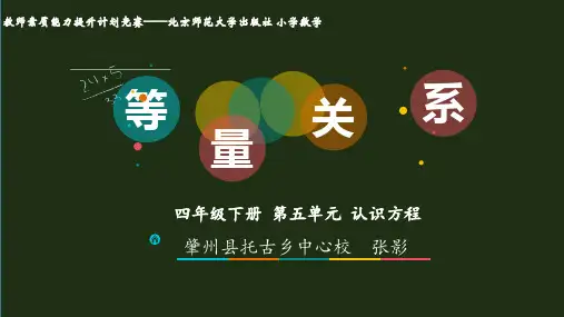 最新北师大版四年级下册数学《等量关系》精品ppt教学课件