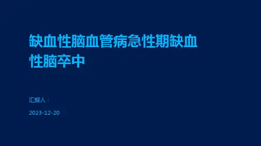 缺血性脑血管病急性期缺血性脑卒中