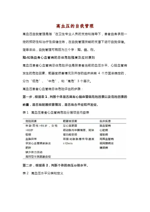 高血压的自我管理
