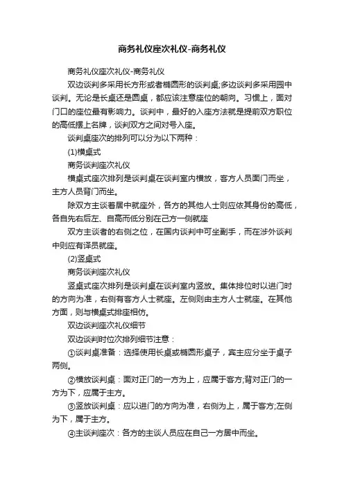 商务礼仪座次礼仪-商务礼仪
